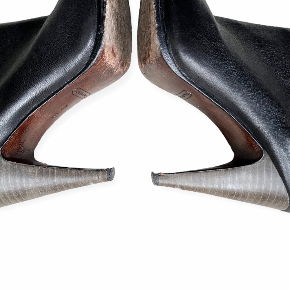 Coach Womens Legra Ankle Boots Booties Black Stacked Heel Tasseled, sz 7B - Picture 16 of 16